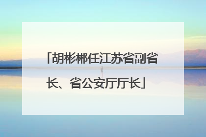 胡彬郴任江苏省副省长、省公安厅厅长