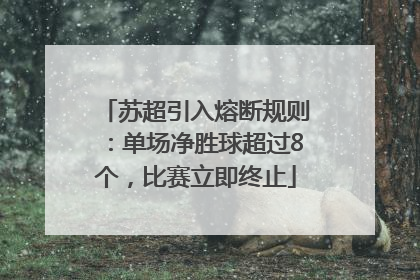 苏超引入熔断规则：单场净胜球超过8个，比赛立即终止