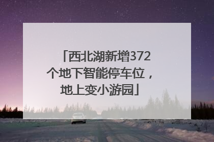 西北湖新增372个地下智能停车位，地上变小游园