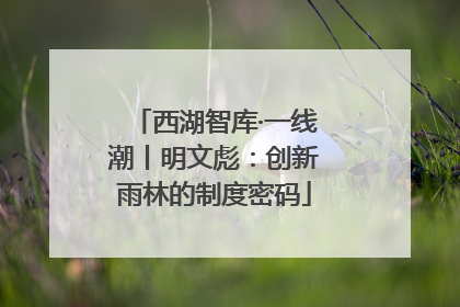西湖智库·一线潮丨明文彪：创新雨林的制度密码