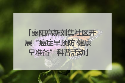 襄阳高新刘集社区开展“癌症早预防 健康早准备”科普活动