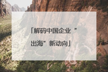 解码中国企业“出海”新动向