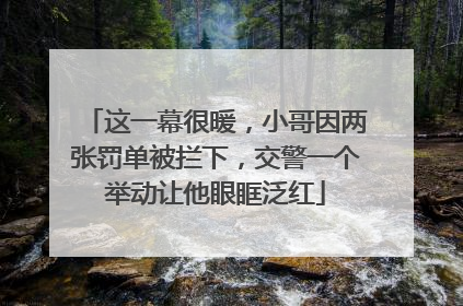 这一幕很暖，小哥因两张罚单被拦下，交警一个举动让他眼眶泛红