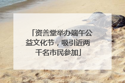 资善堂举办端午公益文化节，吸引近两千名市民参加