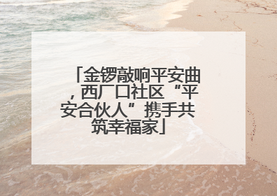 金锣敲响平安曲，西厂口社区“平安合伙人”携手共筑幸福家