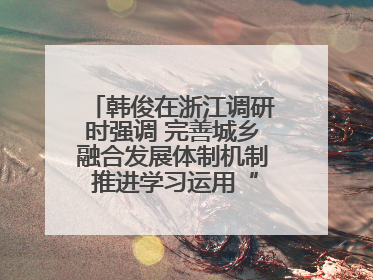 韩俊在浙江调研时强调 完善城乡融合发展体制机制 推进学习运用“千万工程”经验走深走实