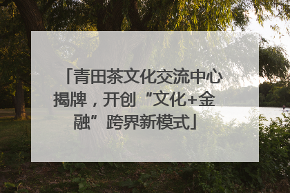 青田茶文化交流中心揭牌，开创“文化+金融”跨界新模式