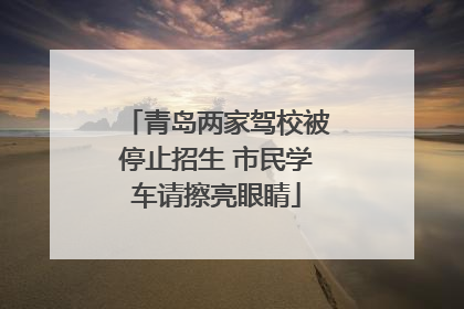 青岛两家驾校被停止招生 市民学车请擦亮眼睛