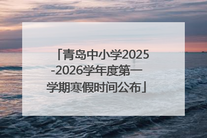 青岛中小学2025-2026学年度第一学期寒假时间公布