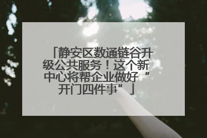 静安区数通链谷升级公共服务！这个新中心将帮企业做好“开门四件事”
