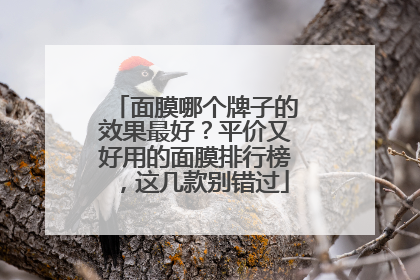 面膜哪个牌子的效果最好？平价又好用的面膜排行榜，这几款别错过