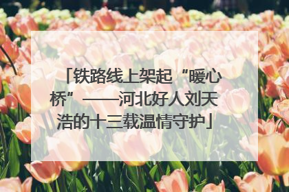 铁路线上架起“暖心桥”——河北好人刘天浩的十三载温情守护