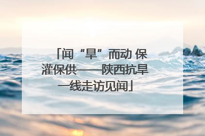 闻“旱”而动 保灌保供——陕西抗旱一线走访见闻