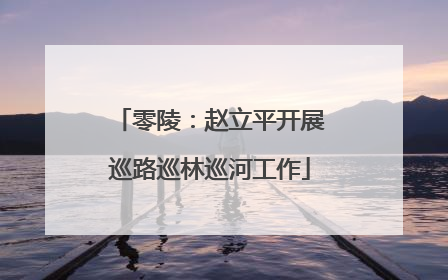 零陵：赵立平开展巡路巡林巡河工作
