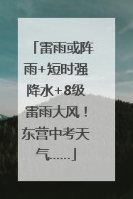 雷雨或阵雨+短时强降水+8级雷雨大风！东营中考天气……