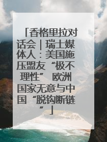香格里拉对话会｜瑞士媒体人：美国施压盟友“极不理性” 欧洲国家无意与中国“脱钩断链”