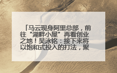 马云现身阿里总部，前往“湖畔小屋”再看创业之地！吴泳铭：接下来将以饱和式投入的打法，聚焦于几大核心战役