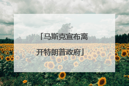 马斯克宣布离开特朗普政府