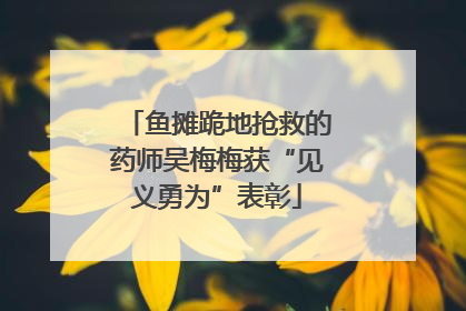 鱼摊跪地抢救的药师吴梅梅获“见义勇为”表彰