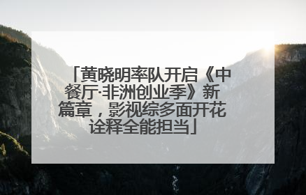 黄晓明率队开启《中餐厅·非洲创业季》新篇章，影视综多面开花诠释全能担当