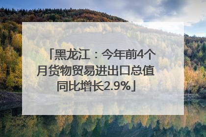 黑龙江：今年前4个月货物贸易进出口总值同比增长2.9%