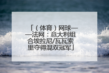 （体育）网球——法网：意大利组合埃拉尼/瓦瓦索里夺得混双冠军