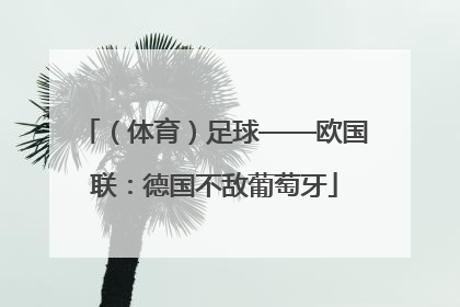 （体育）足球——欧国联：德国不敌葡萄牙