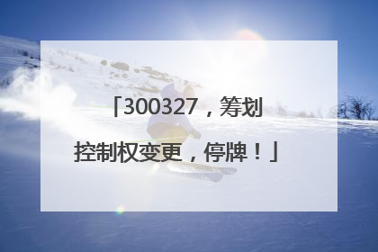 300327，筹划控制权变更，停牌！