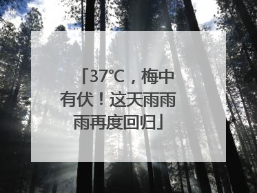 37℃，梅中有伏！这天雨雨雨再度回归