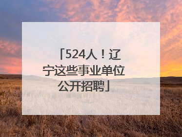 524人！辽宁这些事业单位公开招聘