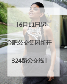 6月11日起 合肥公交集团新开324路公交线