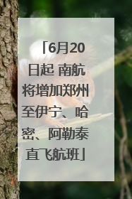 6月20日起 南航将增加郑州至伊宁、哈密、阿勒泰直飞航班